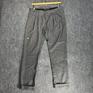 Maison Scotch Pants Womens 2 Dress Gray Stretch Straight Leg Cuffed Trouser